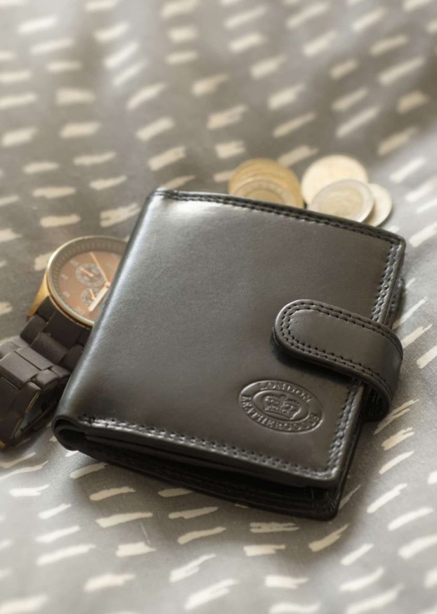 London Leather Goods Wallets | Leather Triple Fold Wallet Coin Holder