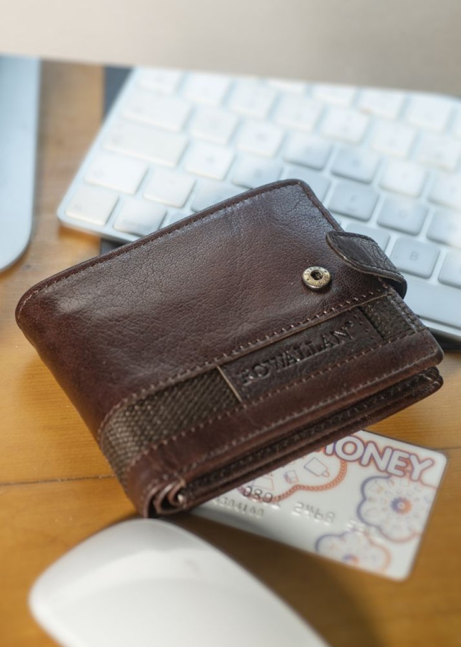 Rowallan of Scotland Wallets | Rustic Buffalo Leather Flip Out Wallet