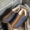 Lambland Ladies Sheepskin Booties & Mules | Women'S Luxury Blue Merino Sheepskin Bootie Slippers