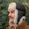 Lambland Hats & Earmuffs | Men'S Luxury Leather And Sheepskin Flying Trapper