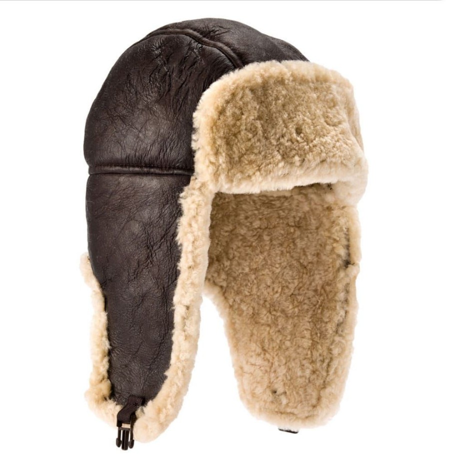 Lambland Hats & Earmuffs | Men'S Luxury Leather And Sheepskin Flying Trapper