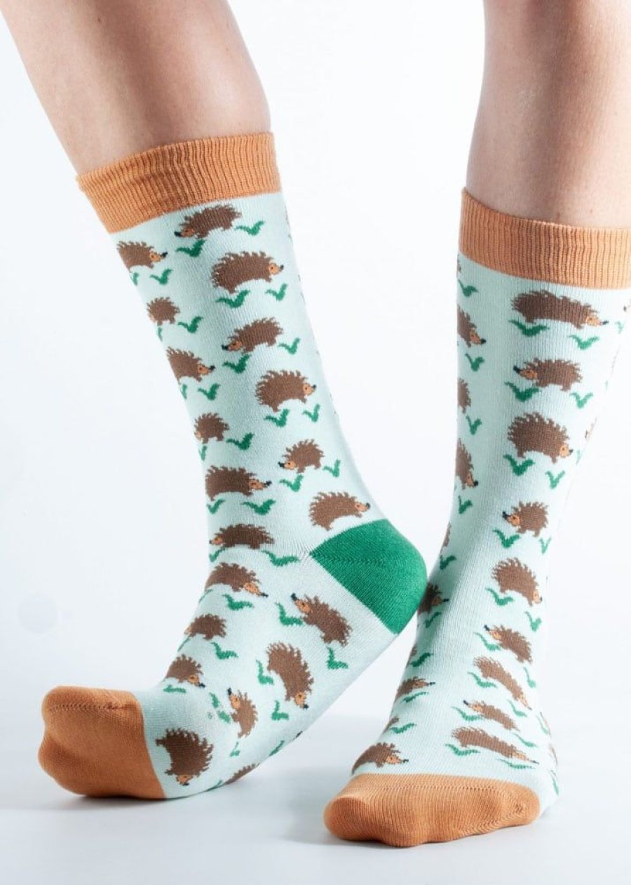 Doris & Dude Socks | Bamboo & Organic Cotton Mint Hedgehog Socks