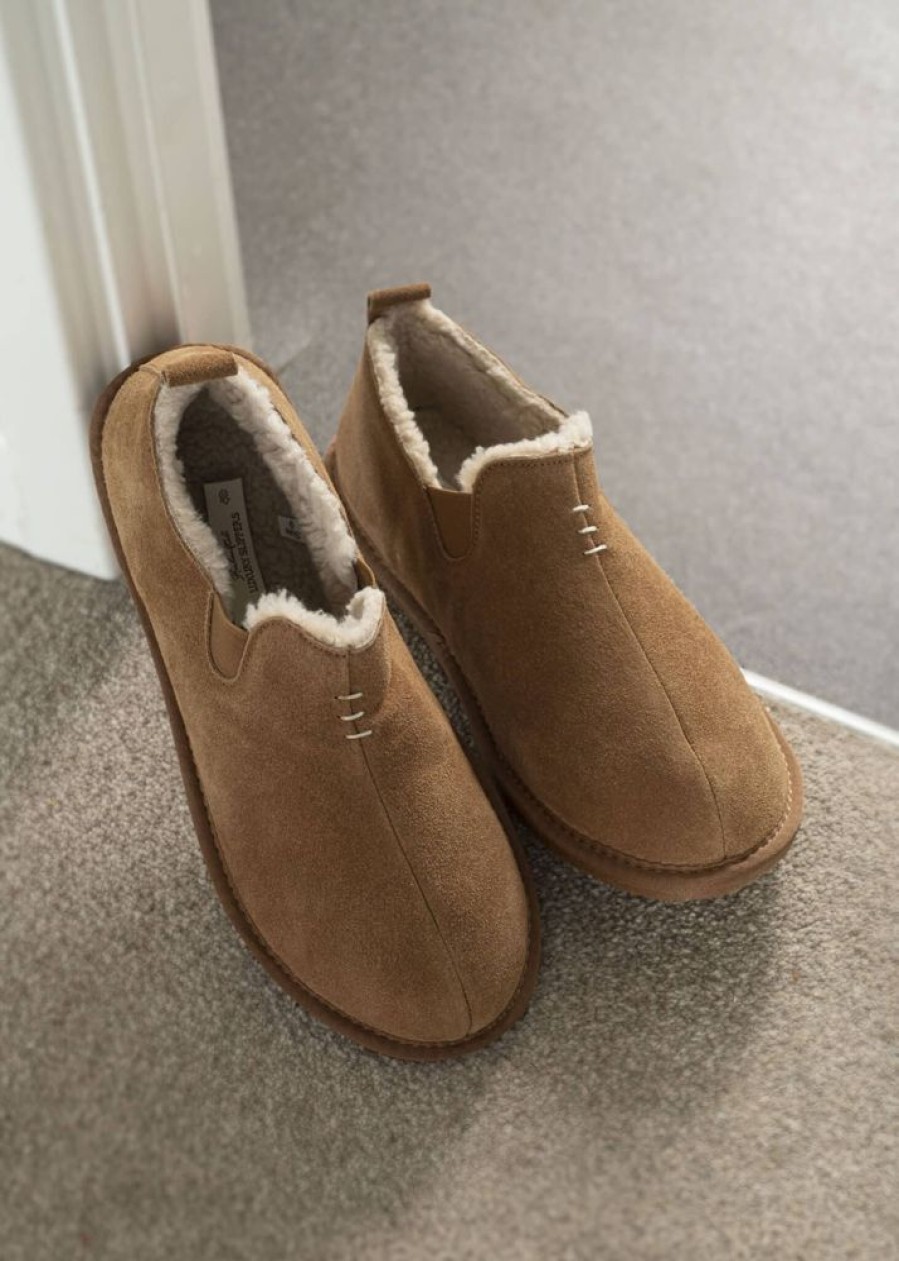 Lambland Men'S Sheepskin Slippers | Men'S Supreme Sheepskin Lined Bootie Slippers