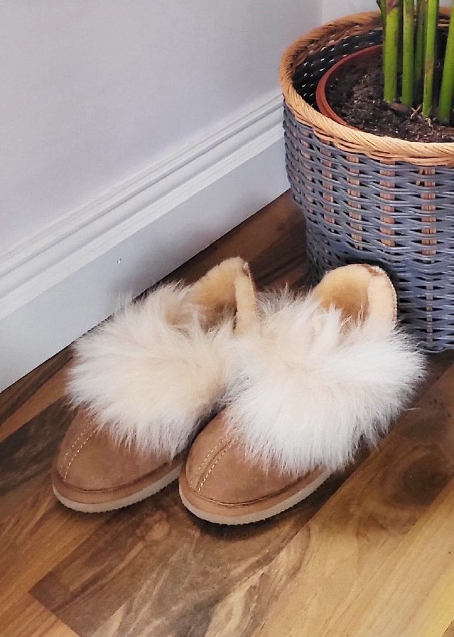 Shepherd Ladies Sheepskin Slippers | Ladies Genuine Sheepskin Extra Fluffy Bootie Slippers