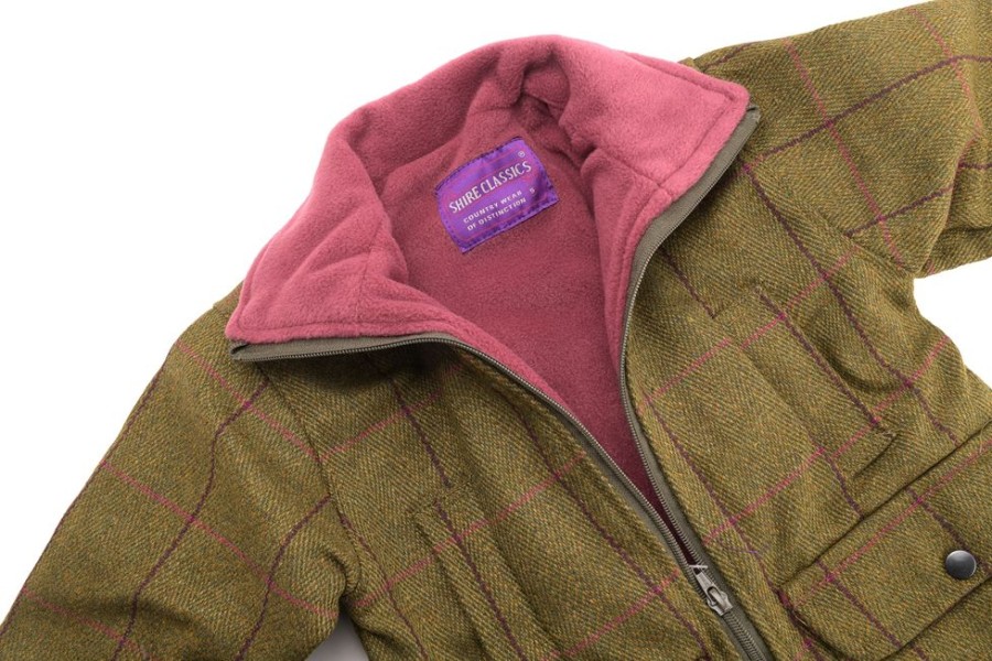 Lambland Kids Fleeces & Bodywarmers | Kids' Pink Fleece Lined Zipped Tweed Coat