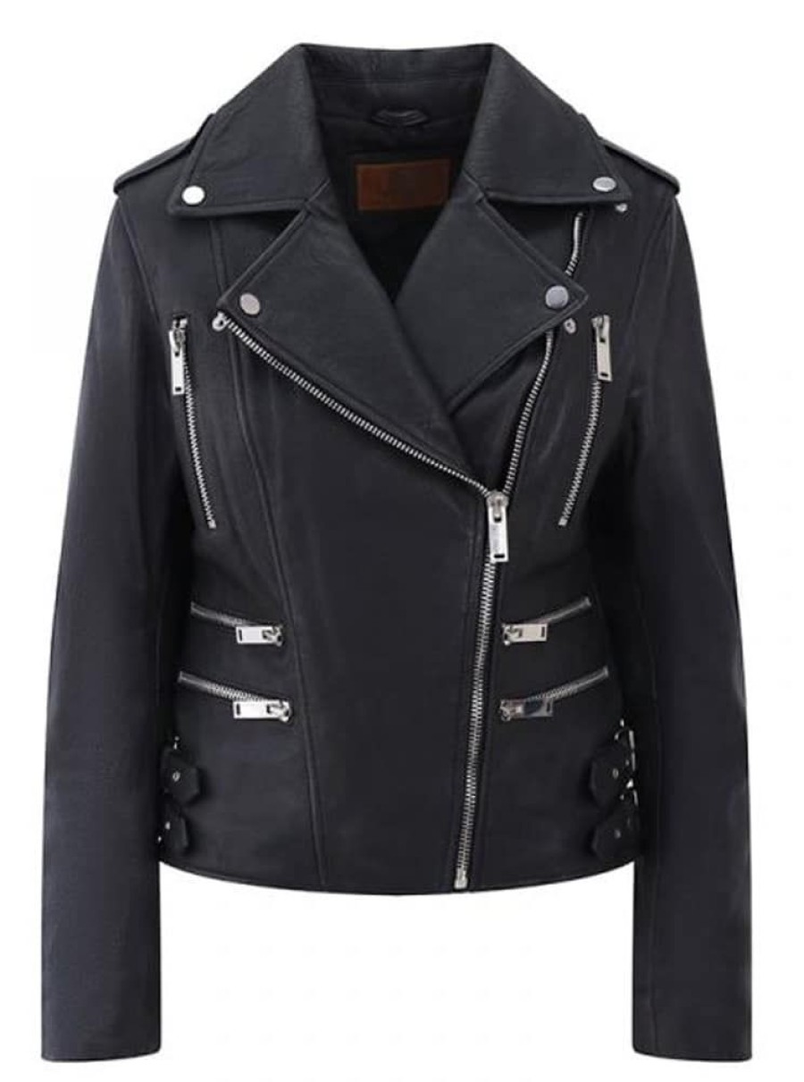 Primehide Coats, Jackets & Jumpers | Women'S Premium Leather Asymmetric Biker Jacket