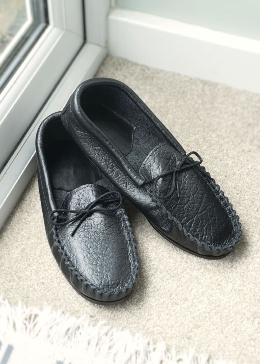 Lambland Men'S Moccasin Slippers | Men'S Leather Lined Moccasins With Pvc Sole