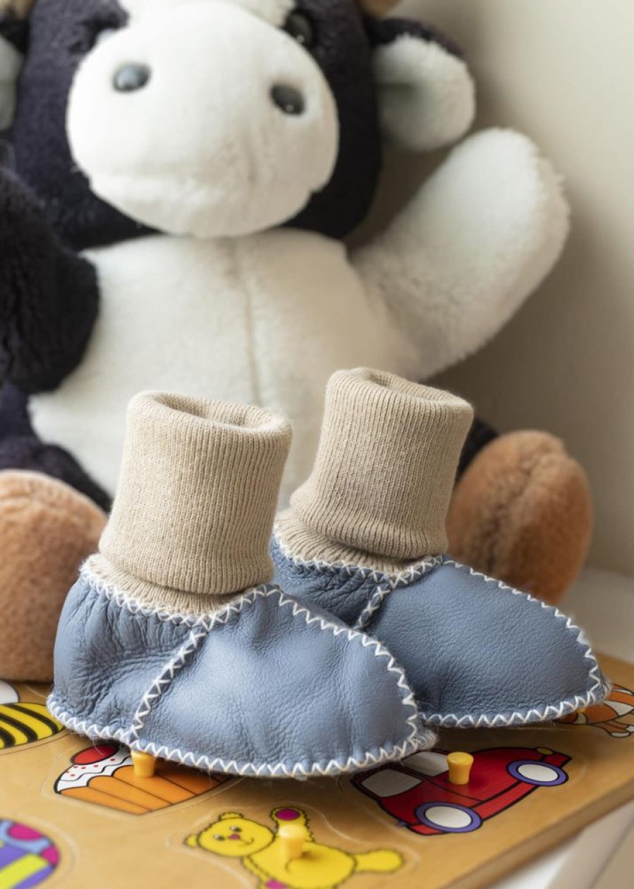 Fenland Baby Booties | Luxury Sheepskin Baby Booties With Elastic Tops