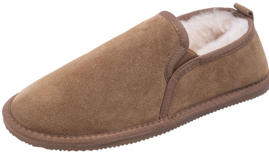 Lambland Men'S Sheepskin Slippers | Men'S Sheepskin Lined Slipper Boots With Eva Sole