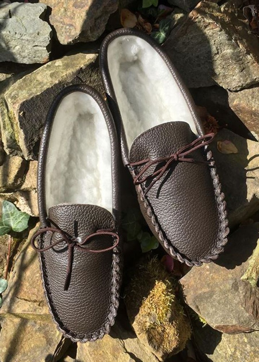 Lambland Ladies British Made Footwear | Ladies Premium Wool Lined Leather Moccasins