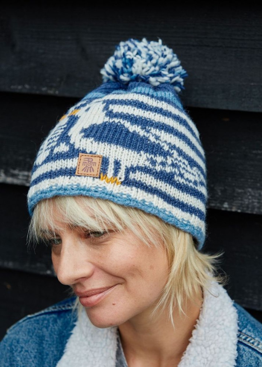 Pachamama Hats, Scarves & Earmuffs | Hand Knitted Seagull Bobble Hat