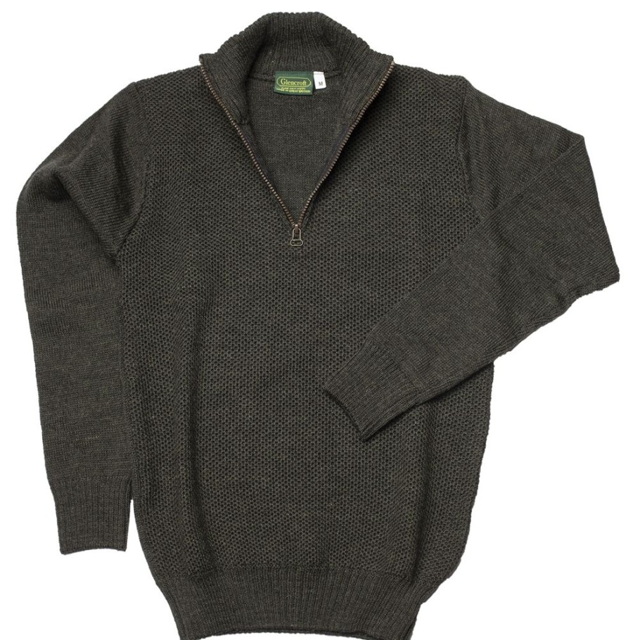 Glencroft Coats, Jackets & Jumpers | Men'S Zip Neck Clapdale Jumper