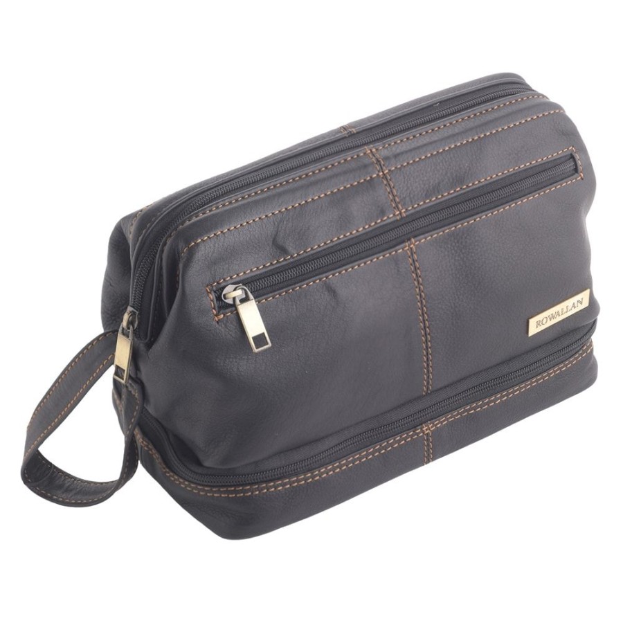 Rowallan of Scotland Toiletry Bags | Wide Opening Luxury Leather Toiletry Bag