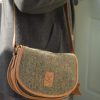 Barrhead Leather Handbags | Hand Crafted Deer Skin & Tweed Flap Over Bag