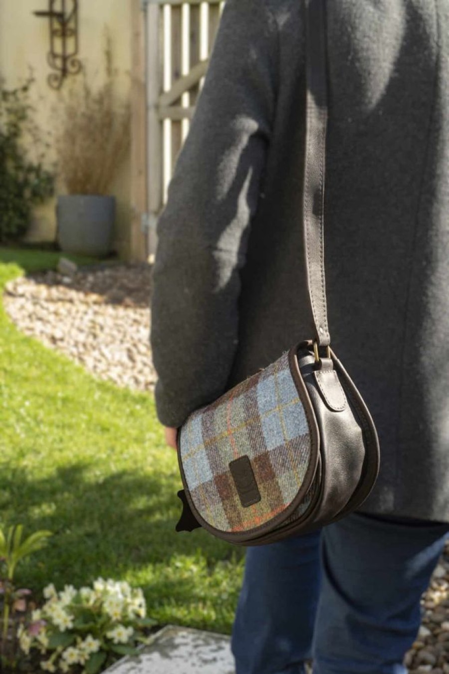 Barrhead Leather Handbags | Hand Crafted Deer Skin & Tweed Flap Over Bag