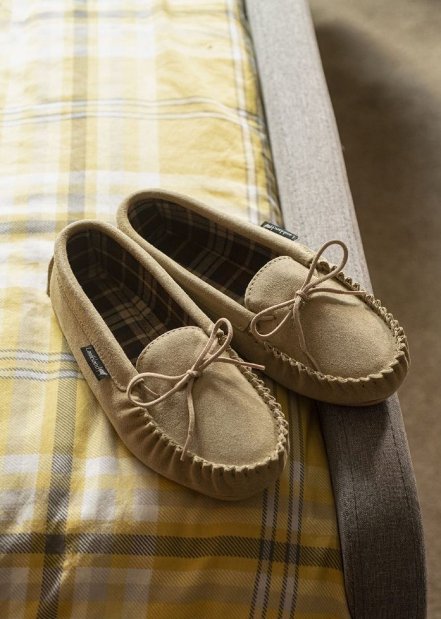 Lambland British Made Footwear | Men'S Premium Suede Fabric Lined Moccasins