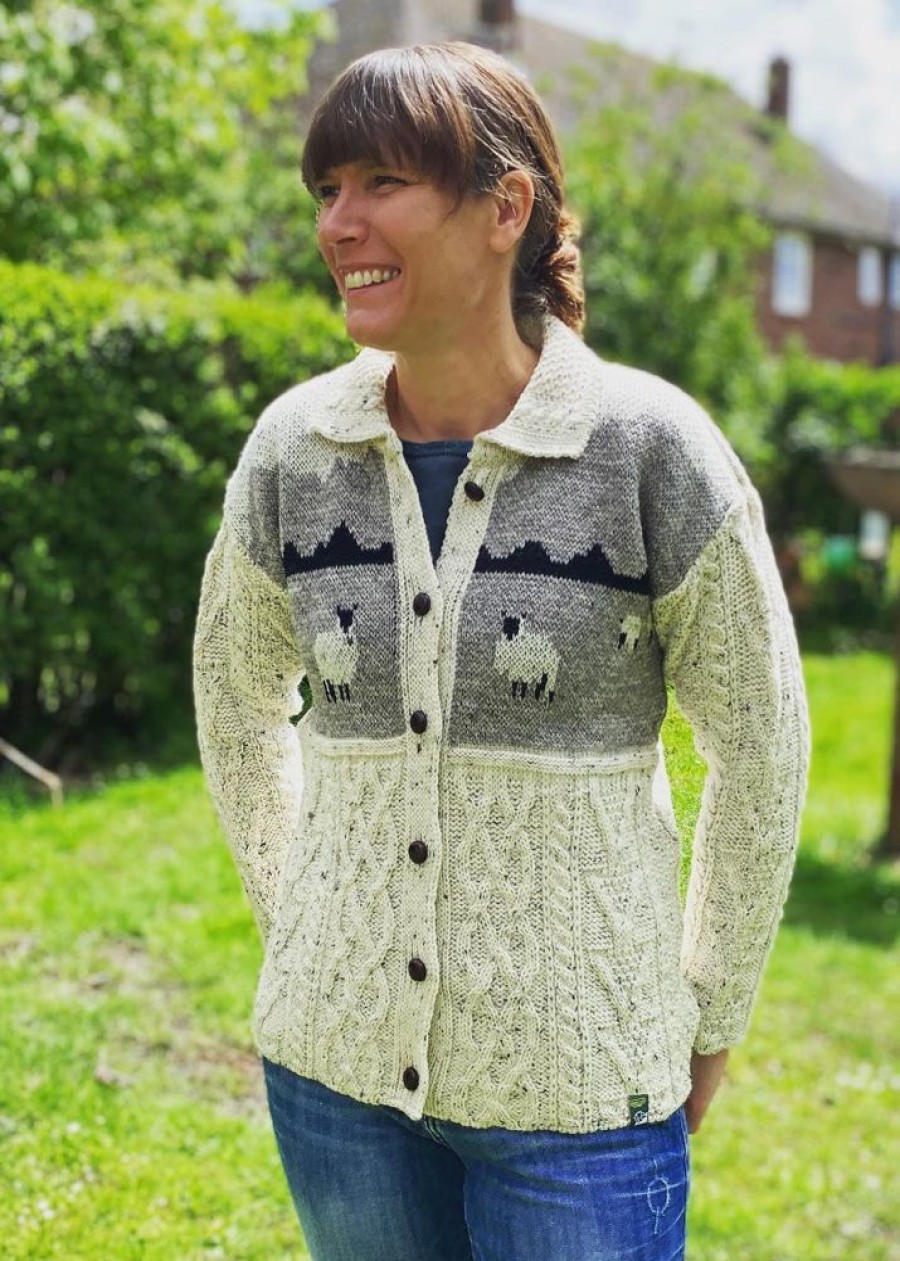 Glencroft Coats, Jackets & Jumpers | Ladies Dales Sheep Aran Cardigan