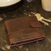 Rowallan of Scotland Wallets | Rustic Leather Tri-Fold Wallet