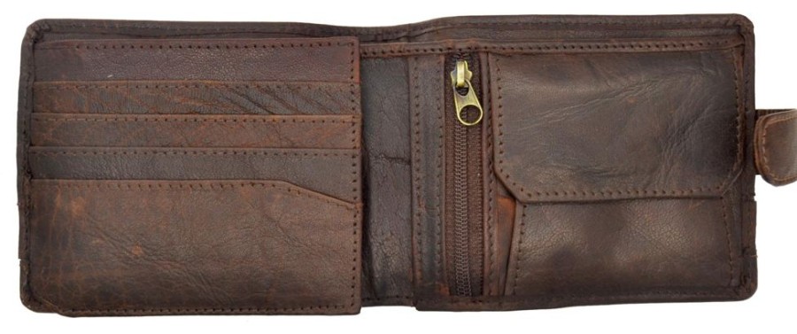 Rowallan of Scotland Wallets | Rustic Leather Tri-Fold Wallet