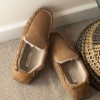 Lambland Men'S Sheepskin Slippers | Men'S Berber Fleece Lined Suede Loafer Slippers