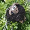 Langs Keyrings & Gift Ideas | Hand Crafted Fluffy Pom Pom Small Black Sheep Keyring