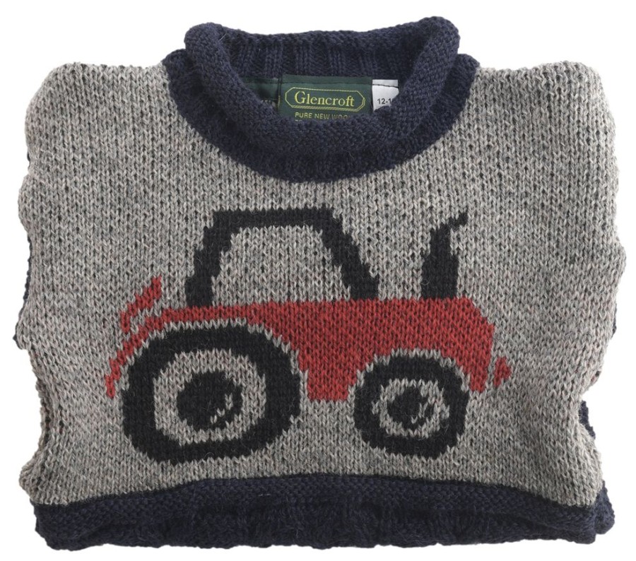 Glencroft Kids Fleeces & Bodywarmers | Kids' Aran Wool Tractor Jumper