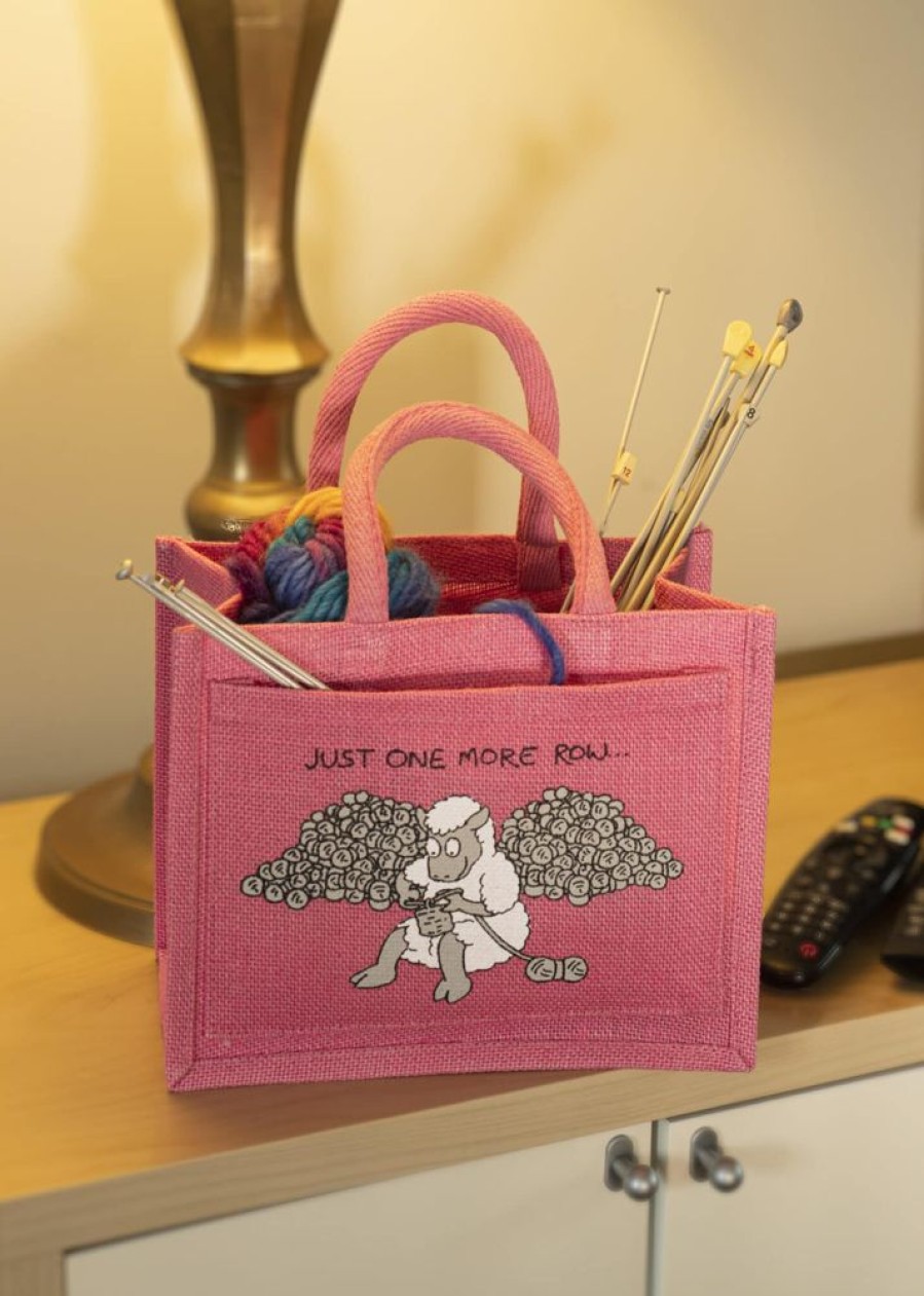 Lambland Top Handle Bags & Shoppers | Sheep Design Small Jute Knitting Bags