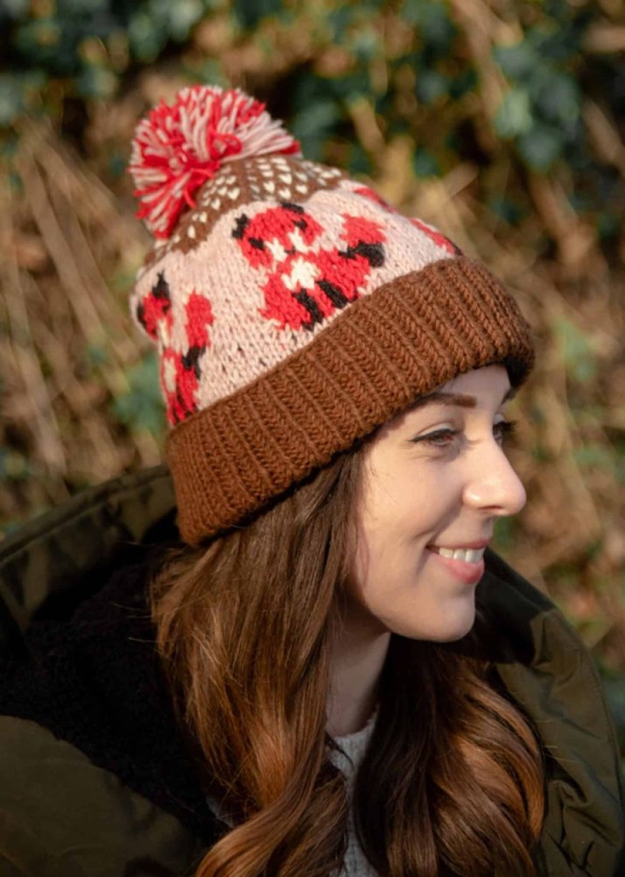 Lambland Hats, Scarves & Earmuffs | Hand Knitted Fox Pattern Bobble Hat