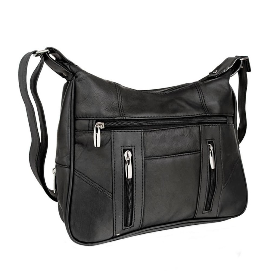 Lorenz Handbags | Soft Nappa Leather Twin Zip Shoulder Bag