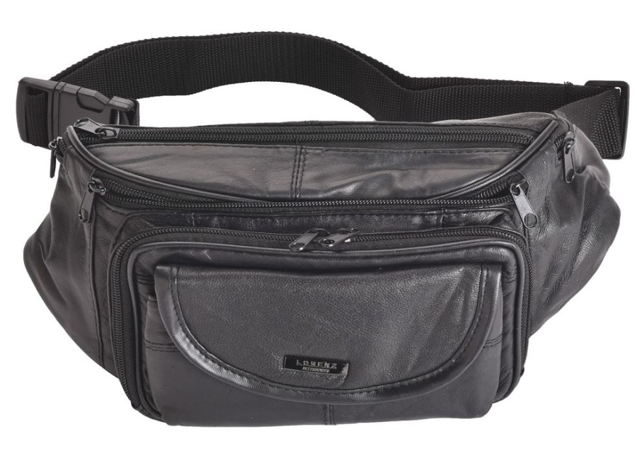 Lorenz Bum Bags & Fanny Packs | Large Multi Zip Leather Bum Bag