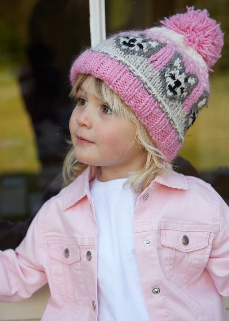 Pachamama Hats, Gloves & Mittens | Hand Knitted Kids' Little Kitty Bobble Hat