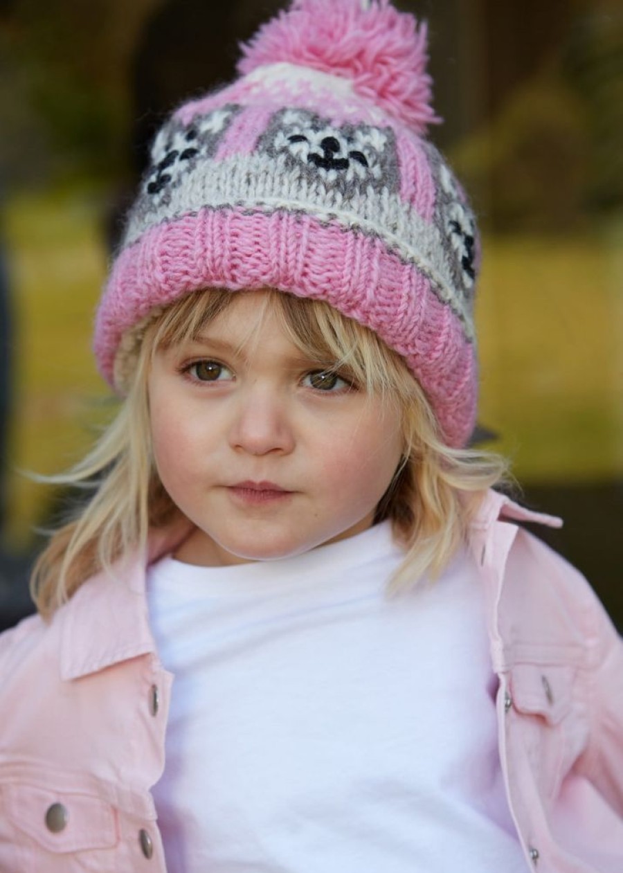 Pachamama Hats, Gloves & Mittens | Hand Knitted Kids' Little Kitty Bobble Hat