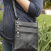 Prime Hide Handbags | Smooth Premium Leather Multi Zip Across Body Bag