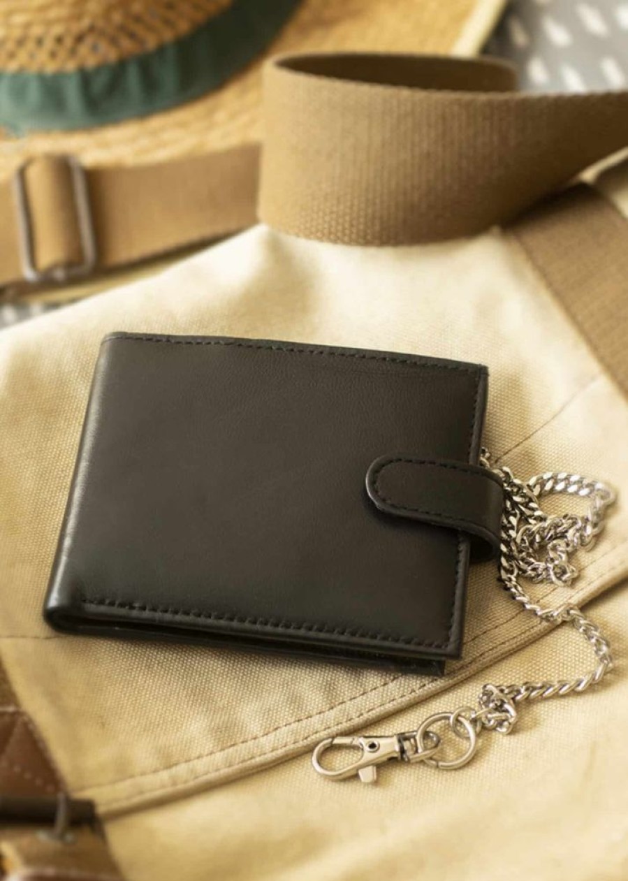 Arnicus Leather Wallets | Soft Nappa Leather Wallet With Safety Chain