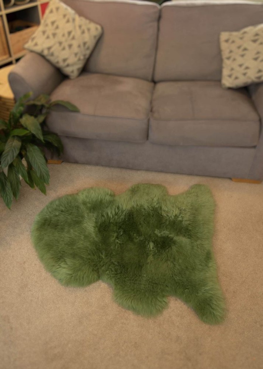 Lambland British Sheepskins | British Premium Sage Green Sheepskin Rug