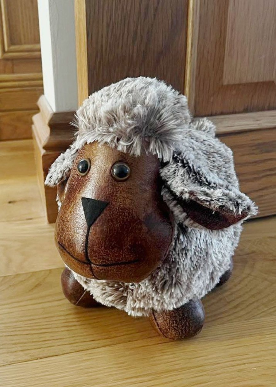 Lambland Doorstops & Draught Busters | Large Faux Suede And Fur Sheep Doorstop