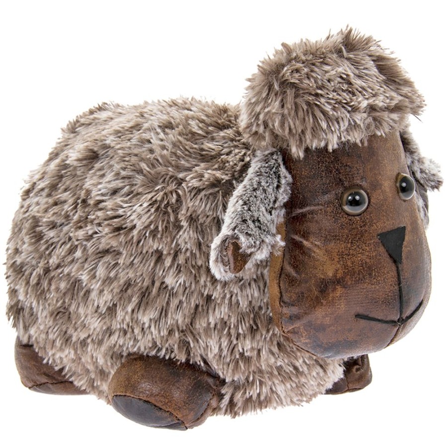 Lambland Doorstops & Draught Busters | Large Faux Suede And Fur Sheep Doorstop