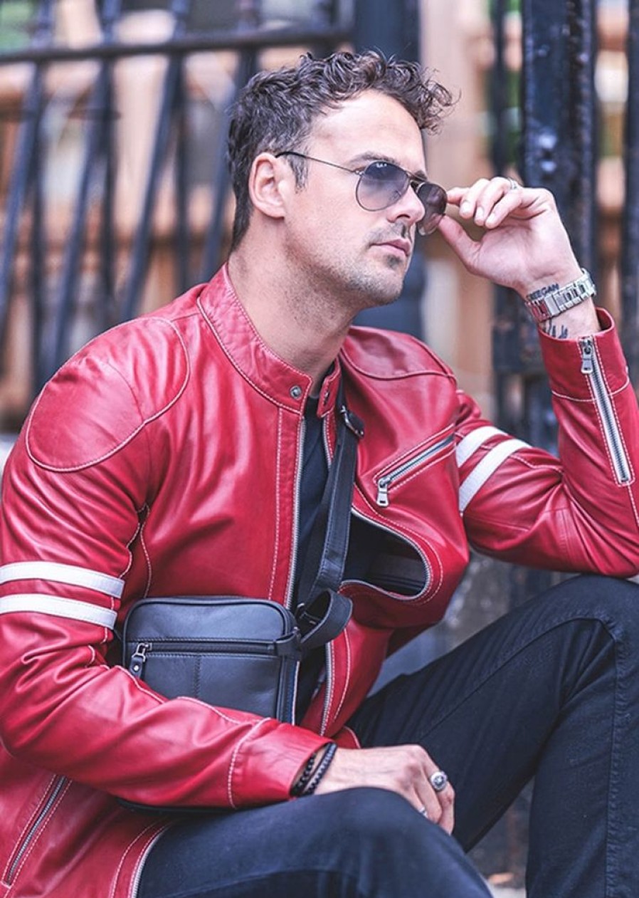 Primehide Coats, Jackets & Jumpers | Men'S Premium Leather Biker Style Jacket