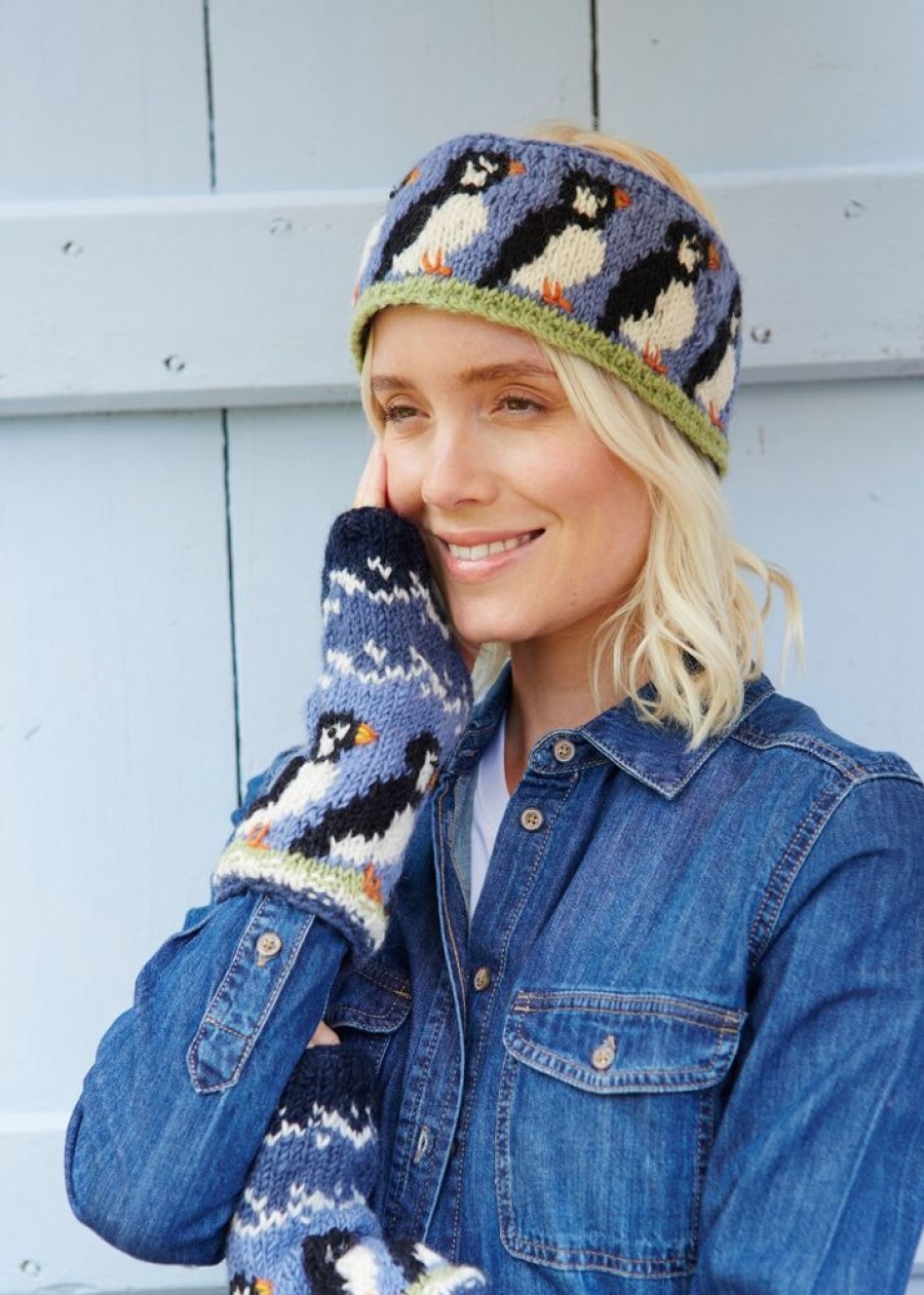 Pachamama Hats, Scarves & Earmuffs | Hand Knitted Puffin Design Headband