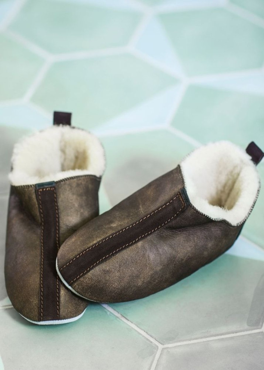 Shepherd Ladies Sheepskin Slippers | Ladies Suede Sole Sheepskin Bootee Slippers