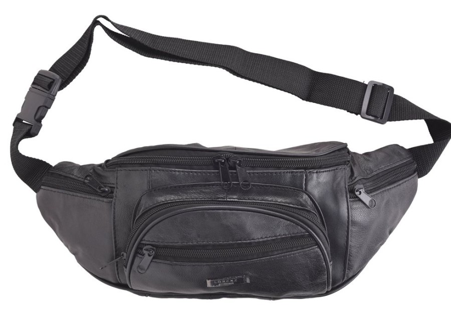 Lorenz Bum Bags & Fanny Packs | Lightweight Nappa Leather Waist Bag Bumbag Black