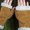 Glencroft Gloves & Mittens | Ladies Genuine Lambskin Whole Piece Fingerless Mittens