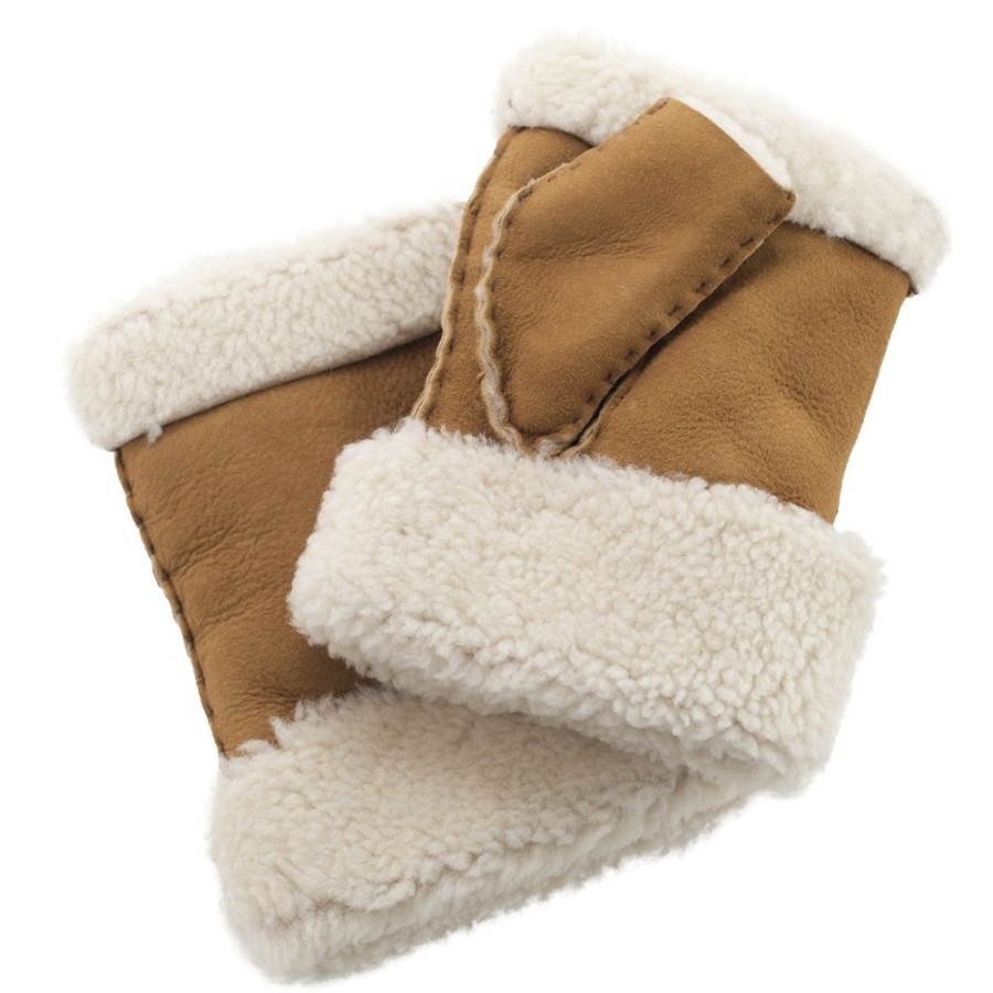 Glencroft Gloves & Mittens | Ladies Genuine Lambskin Whole Piece Fingerless Mittens