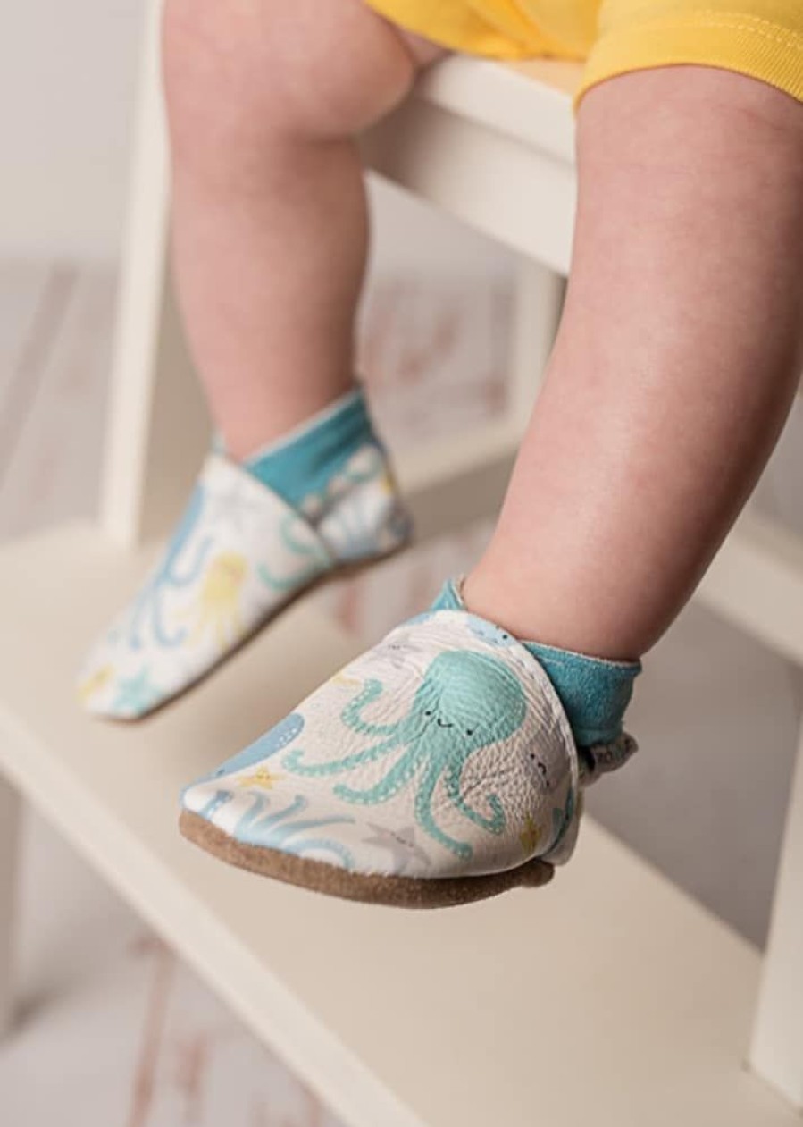 Inch Blue Baby Booties | Octavius Leather Baby Shoes