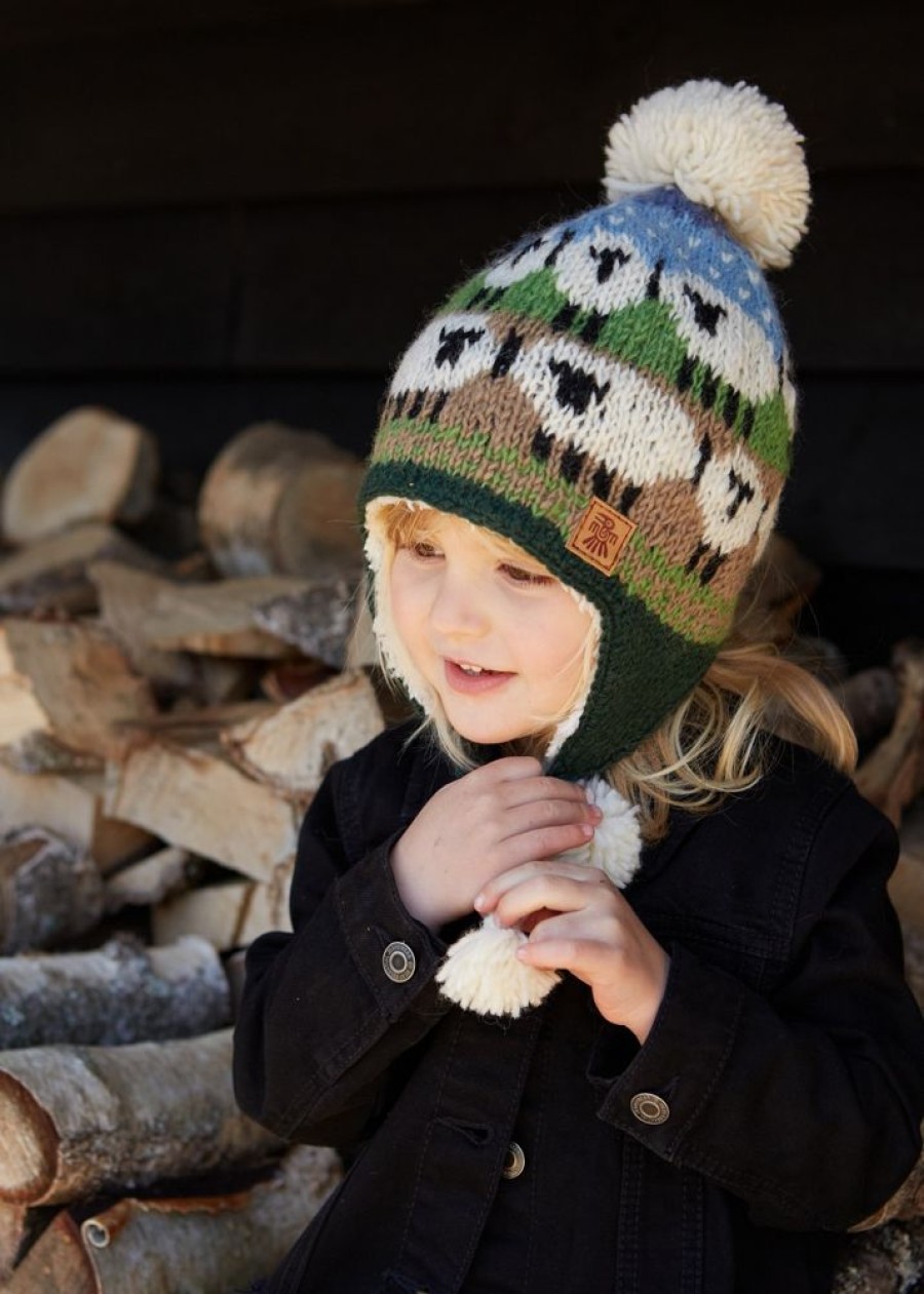 Pachamama Hats, Gloves & Mittens | Hand Knitted Kids' Snowy Sheep Chullo