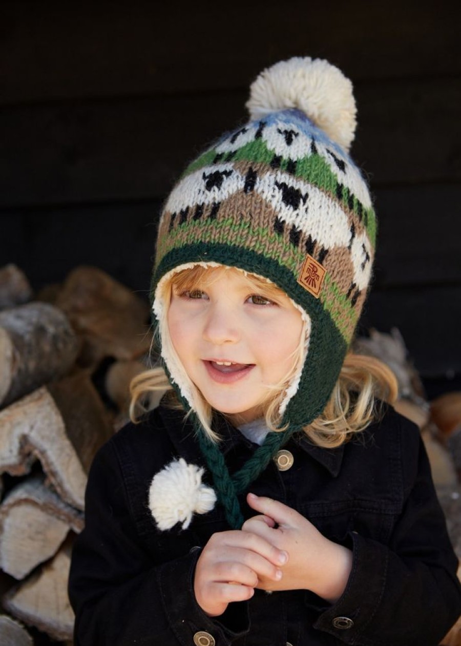 Pachamama Hats, Gloves & Mittens | Hand Knitted Kids' Snowy Sheep Chullo