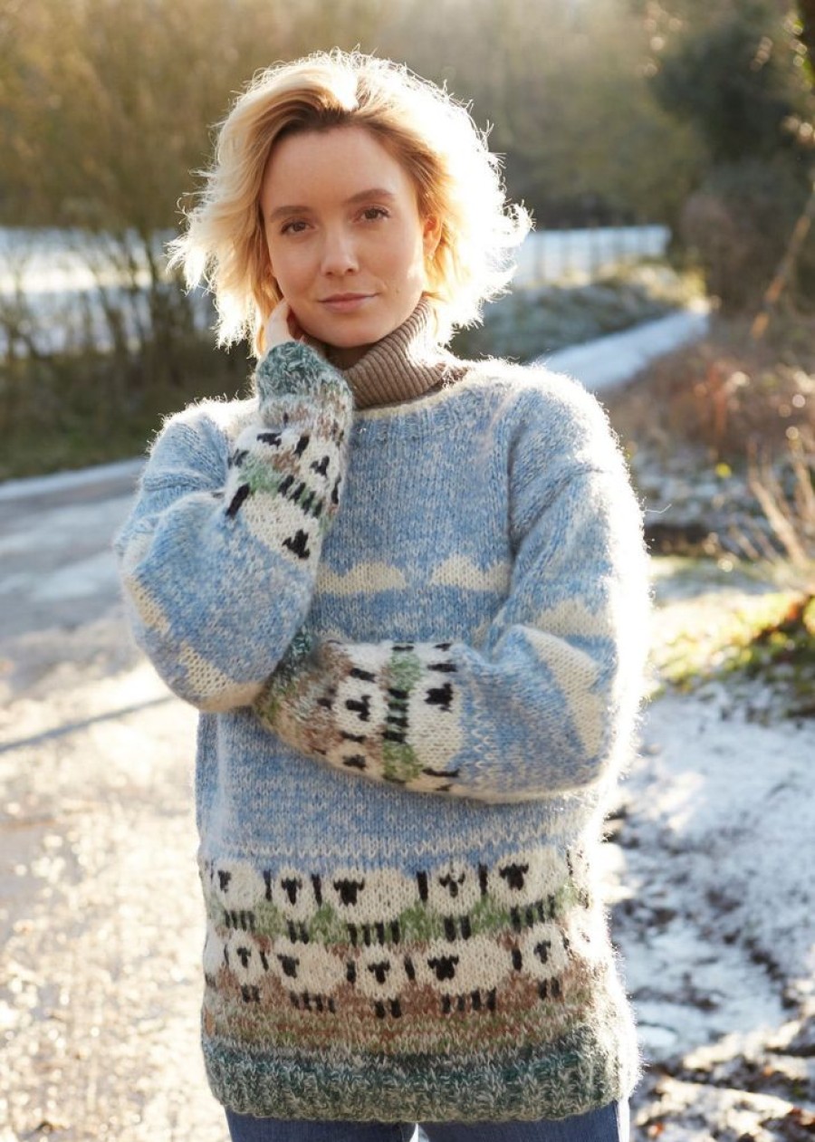 Pachamama Coats, Jackets & Jumpers | Hand Knitted Wool & Mohair Blend Hazy Sheep Sweater