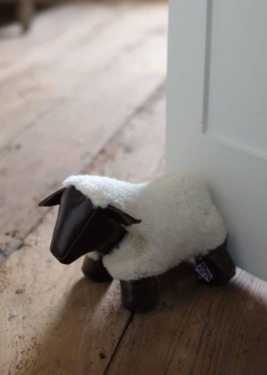 Owen Barry Doorstops & Draught Busters | Merino Sheepskin & Leather Sheep Doorstop