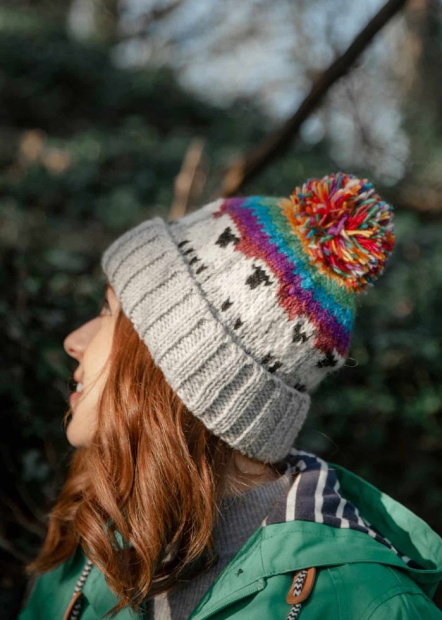 From The Source Hats, Scarves & Earmuffs | Hand Knitted Woolen Sheep Bobble Hat