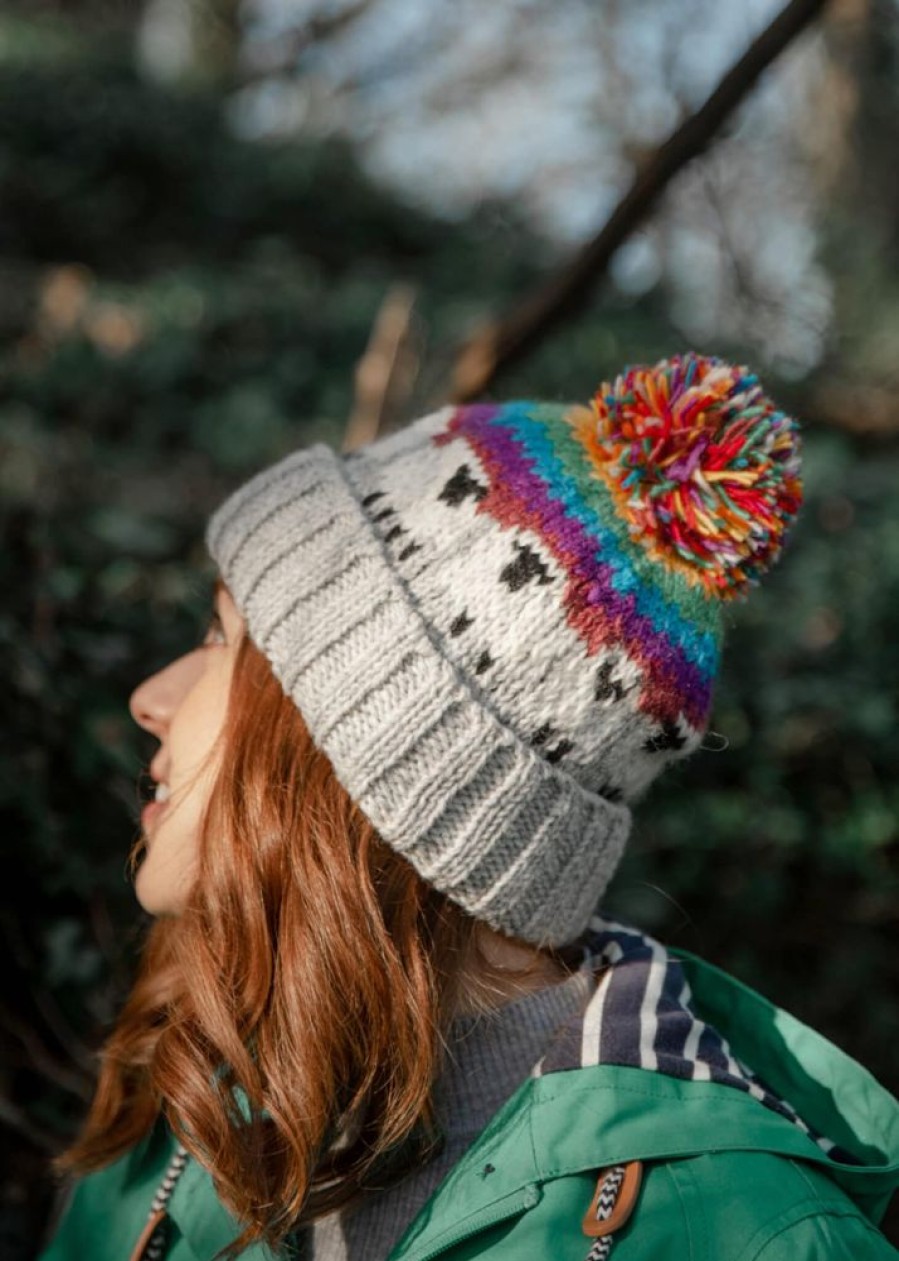 From The Source Hats, Scarves & Earmuffs | Hand Knitted Woolen Sheep Bobble Hat